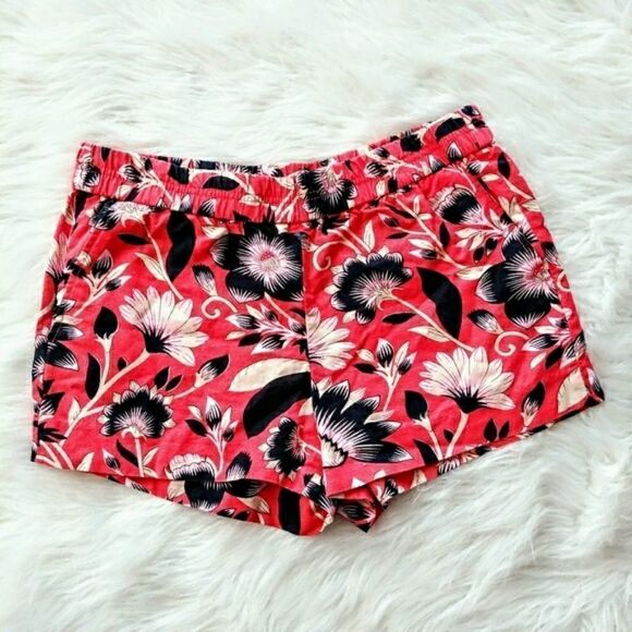 J. Crew Factory Hibiscus Shorts Floral Sz 6 - Picture 1 of 4